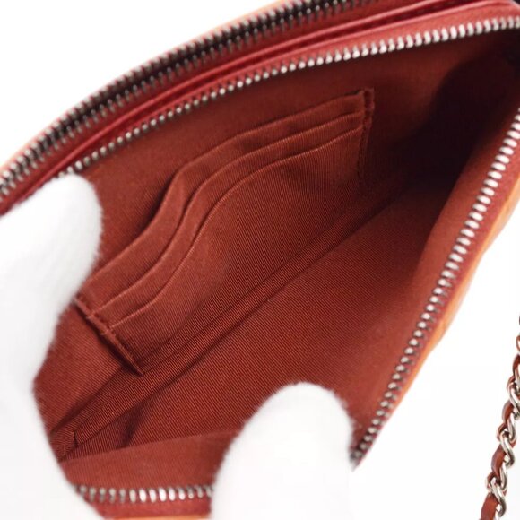 Chanel Orange Calfskin Gabrielle V Stitch WOC Wallet On Chain 182819 - Picture 5 of 9